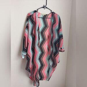 Gianni Bini Shurg Women S  Cover Up Multicolor Casual Beach Resort Vacation Y2K